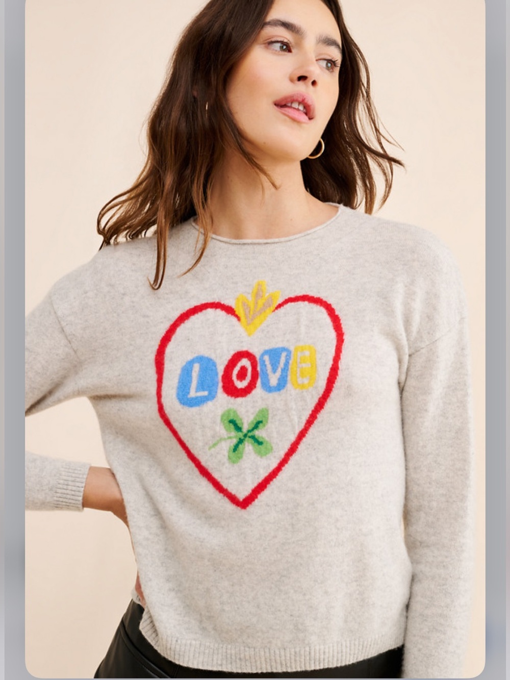 Anthropologie X Nathalie Lete Love Cashmere Sweater
